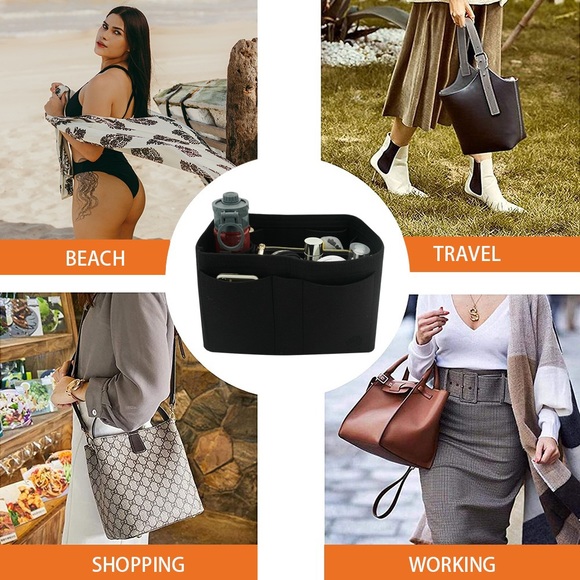 BAG PURSE INSERT ORGANIZER - BLACK - Picture 7 of 7